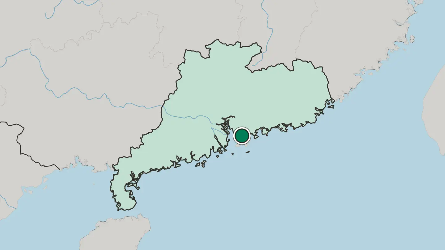 Map of Shenzhen in China
