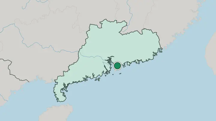 Map of Shenzhen in China