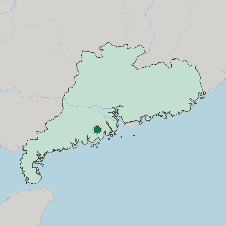 Map showing Taishan — In Guangdong