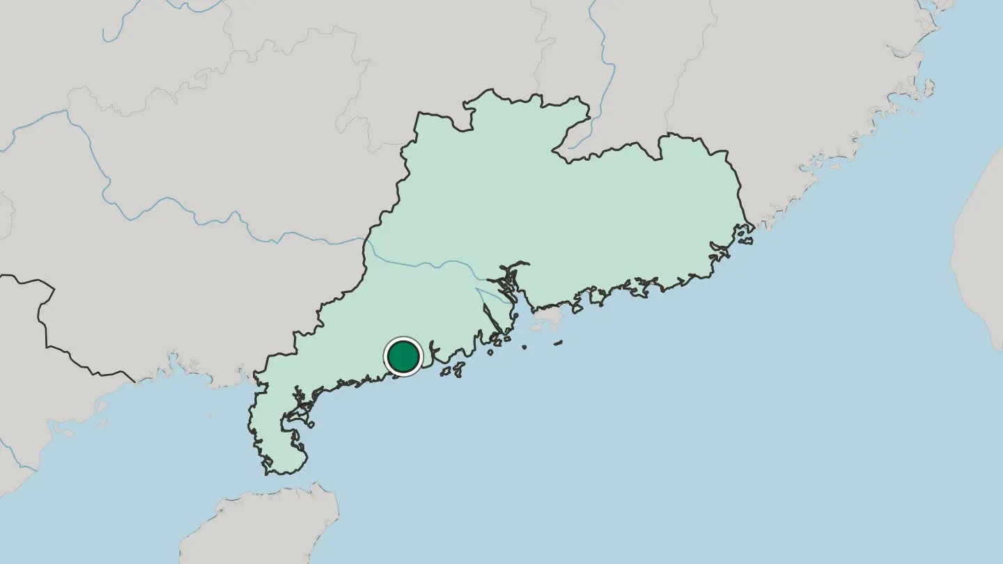 Map of Yangjiang in China