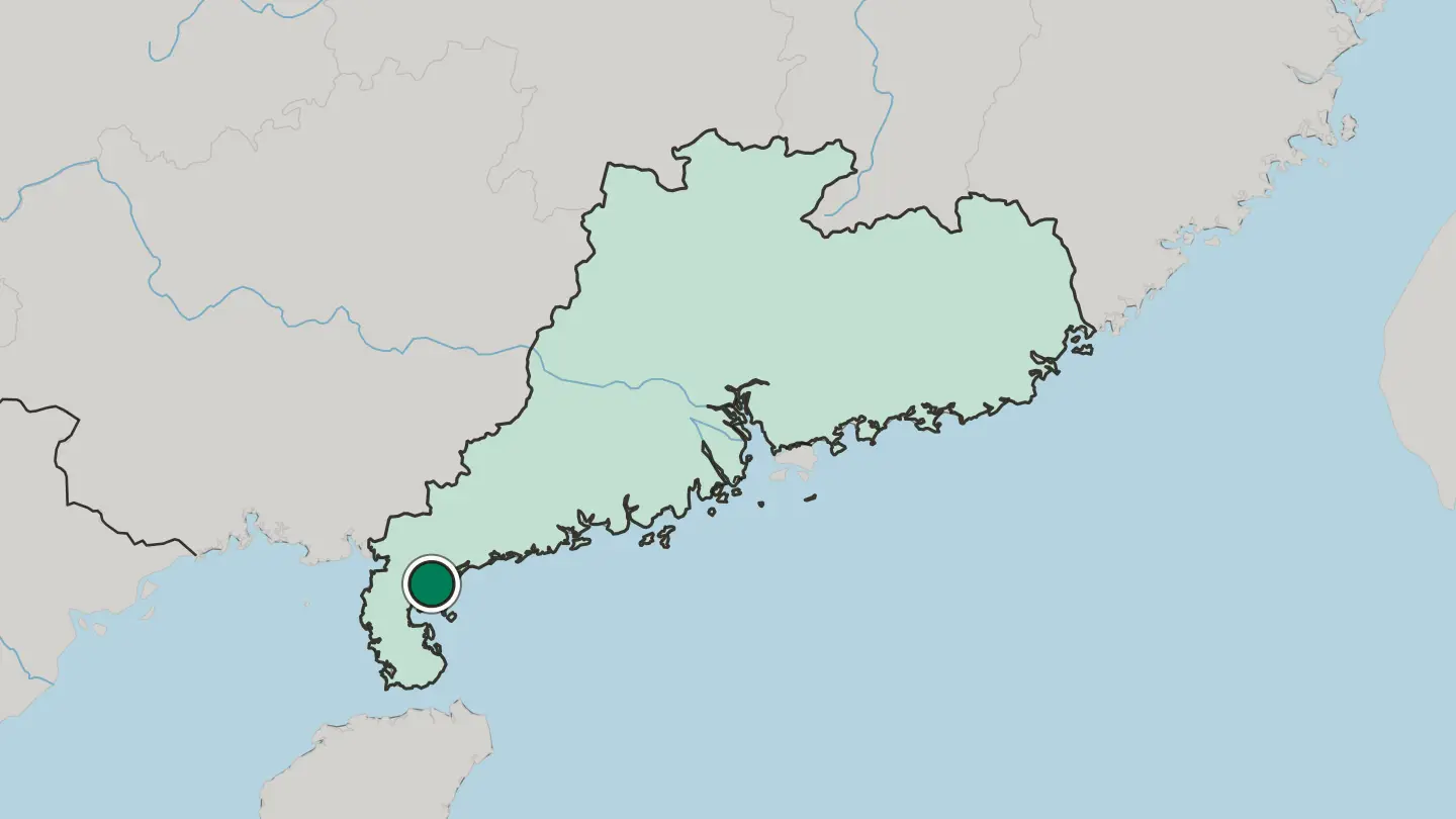 Map of Zhanjiang in China