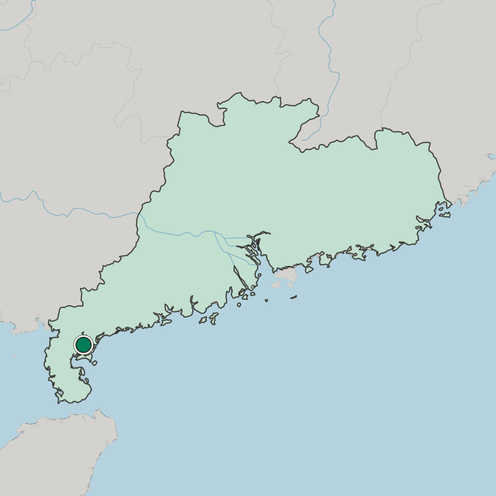 Map showing Zhanjiang — In Guangdong