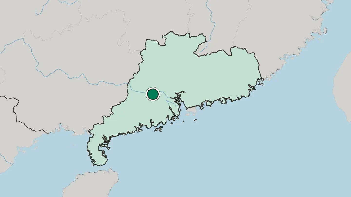 Map of Zhaoqing in China
