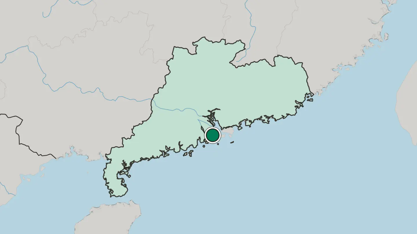 Map of Zhuhai in China