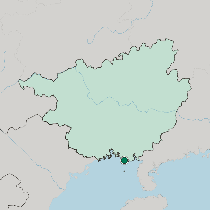 Map showing Beihai — In Guangxi Zhuang Autonomous Region