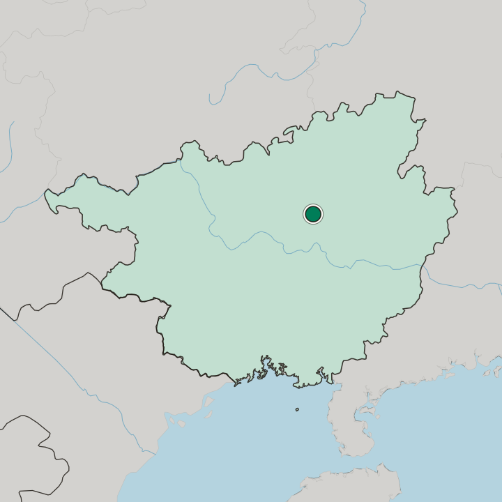 Map showing Liuzhou — In Guangxi Zhuang Autonomous Region