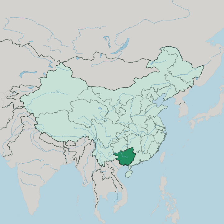Map showing Guangxi Zhuang Autonomous Region — In China