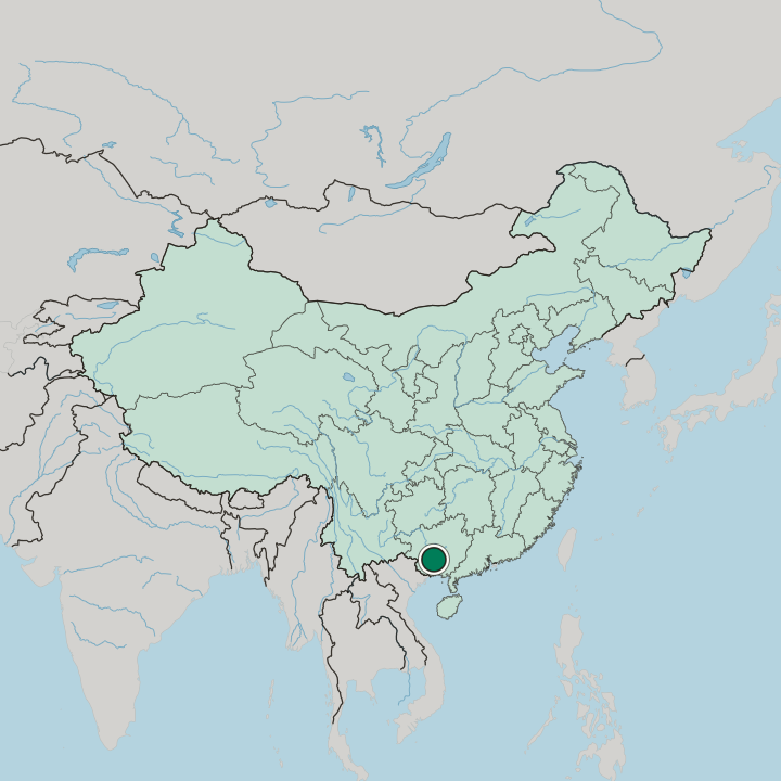 Map showing Nanning — In China