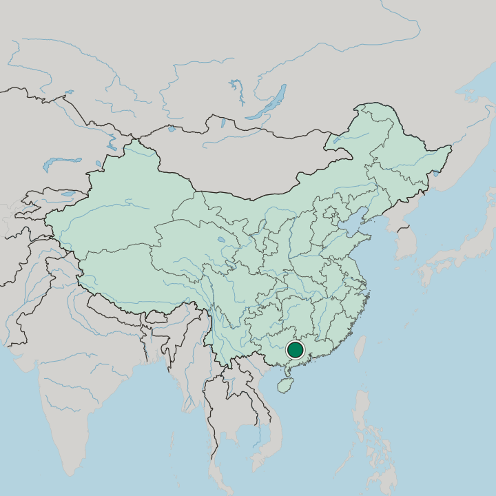 Map showing Wuzhou — In China