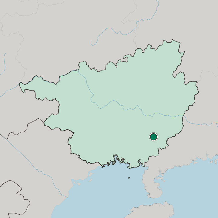 Map showing Yulin — In Guangxi Zhuang Autonomous Region