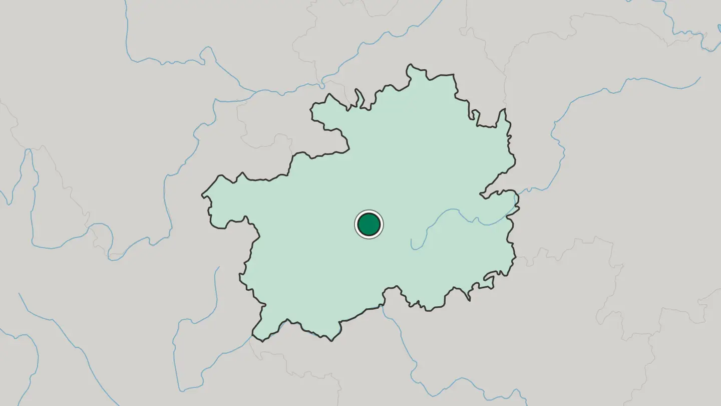 Map of Guiyang in China