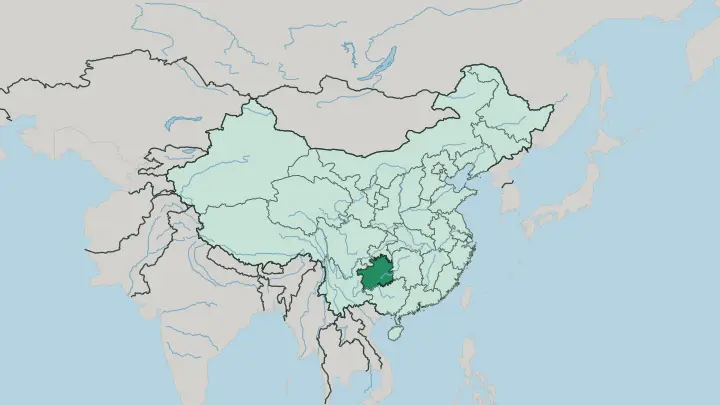 Map of Guizhou in China