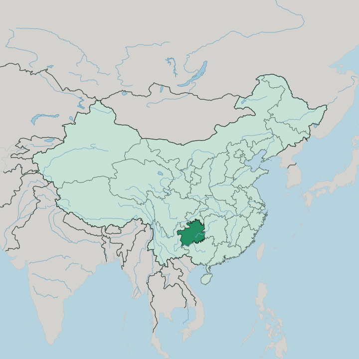 Map showing Guizhou — In China