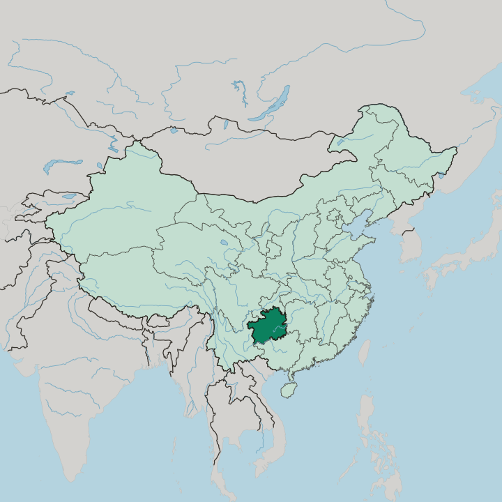 Map showing Guizhou — In China