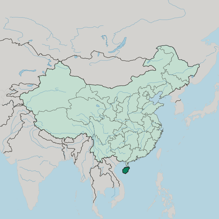 Map showing Hainan — In China