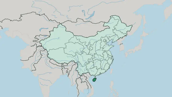 Map of Hainan in China