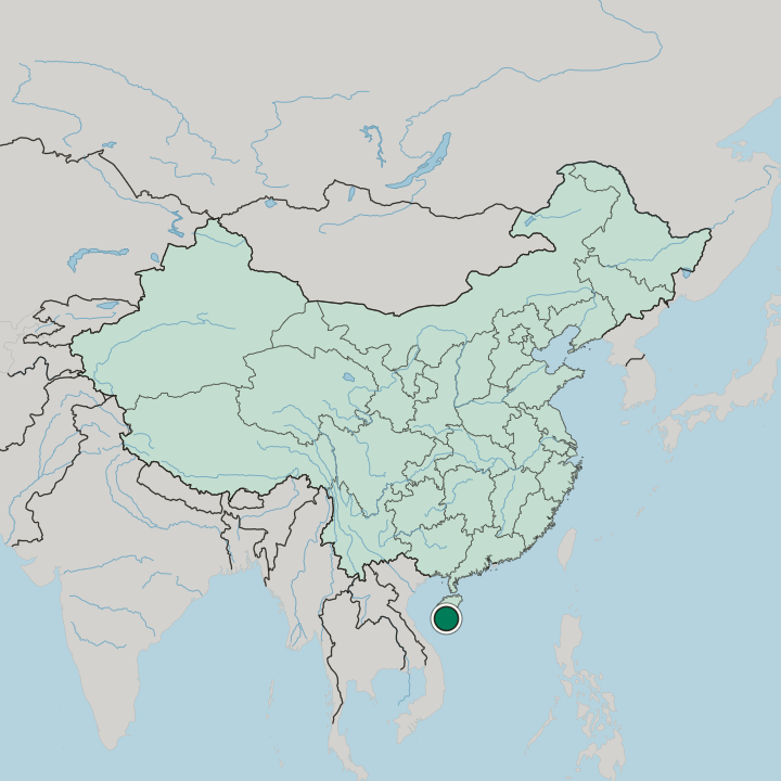 Map showing Sanya — In China