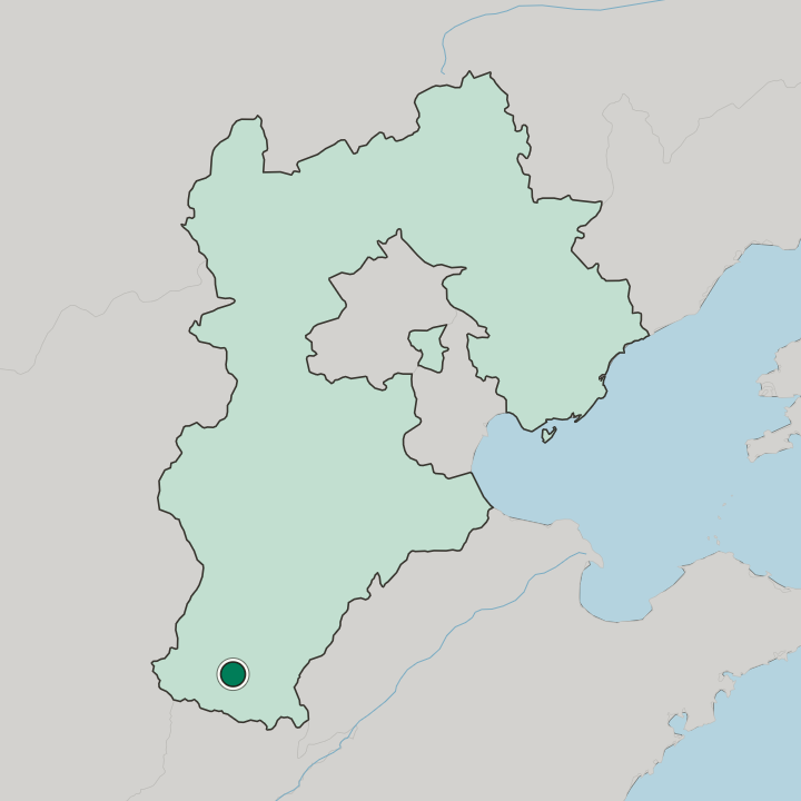 Map showing Handan — In Hebei Sheng