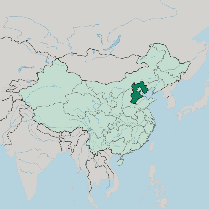 Map showing Hebei Sheng — In China