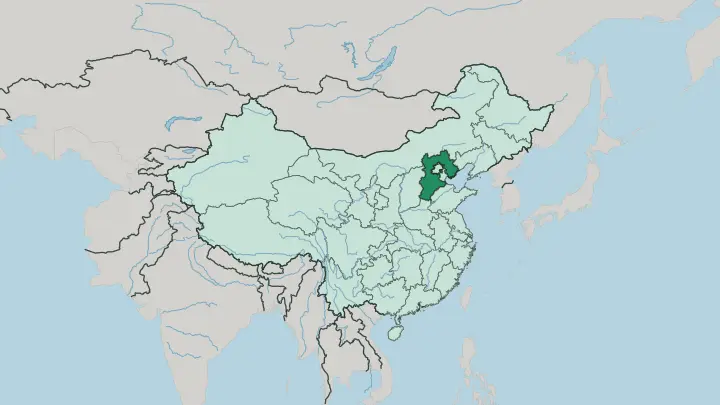Map of Hebei Sheng in China