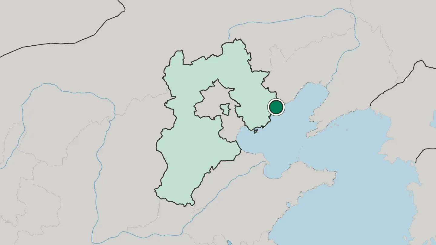 Map of Qinhuangdao in China