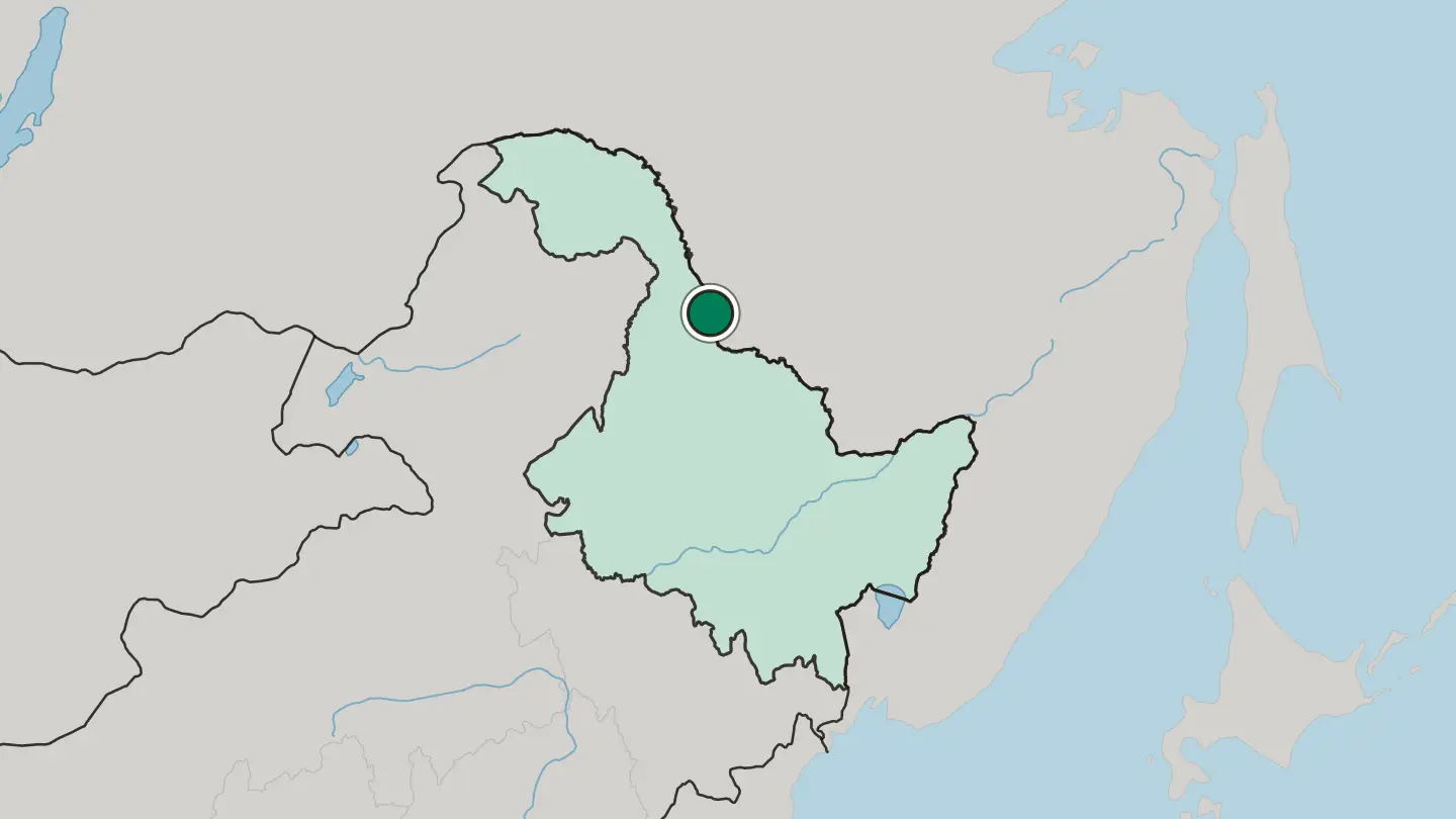 Map of Heihe in China