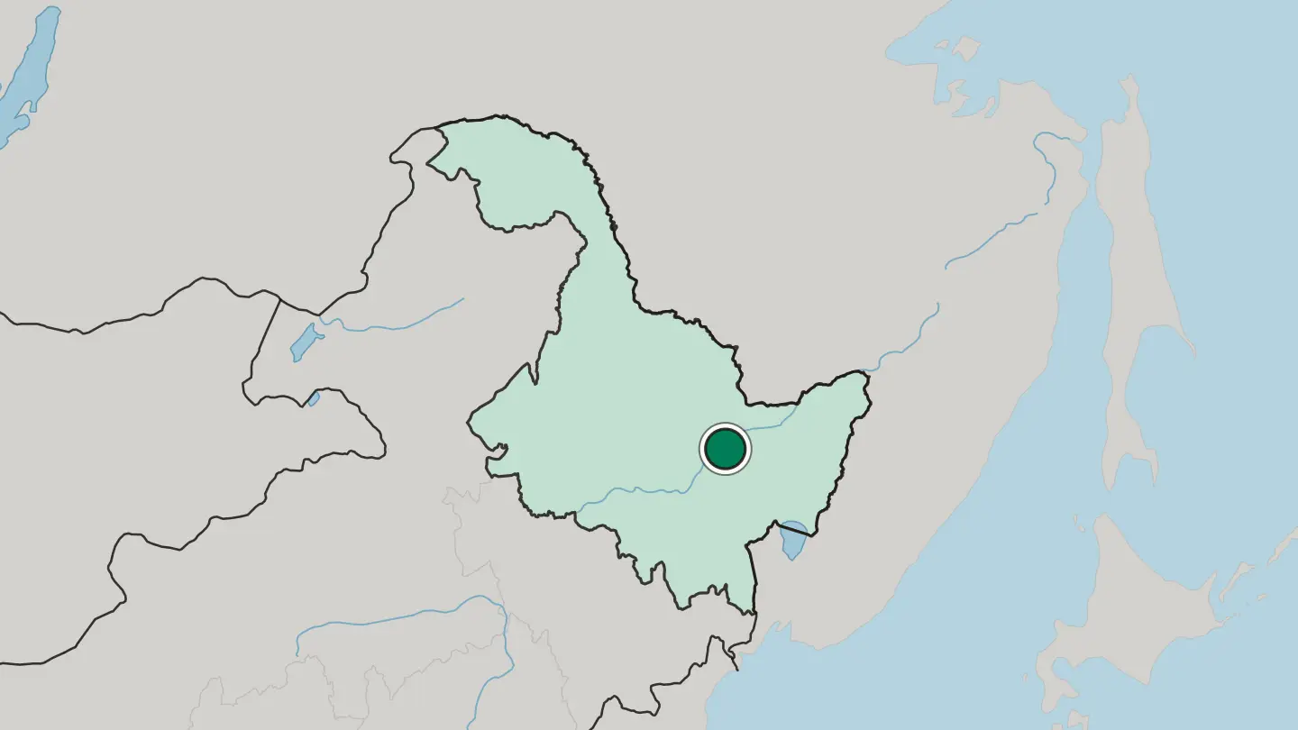 Map of Jiamusi in China