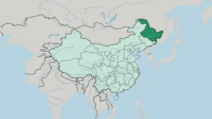 Map of Hēilóngjiāng in China