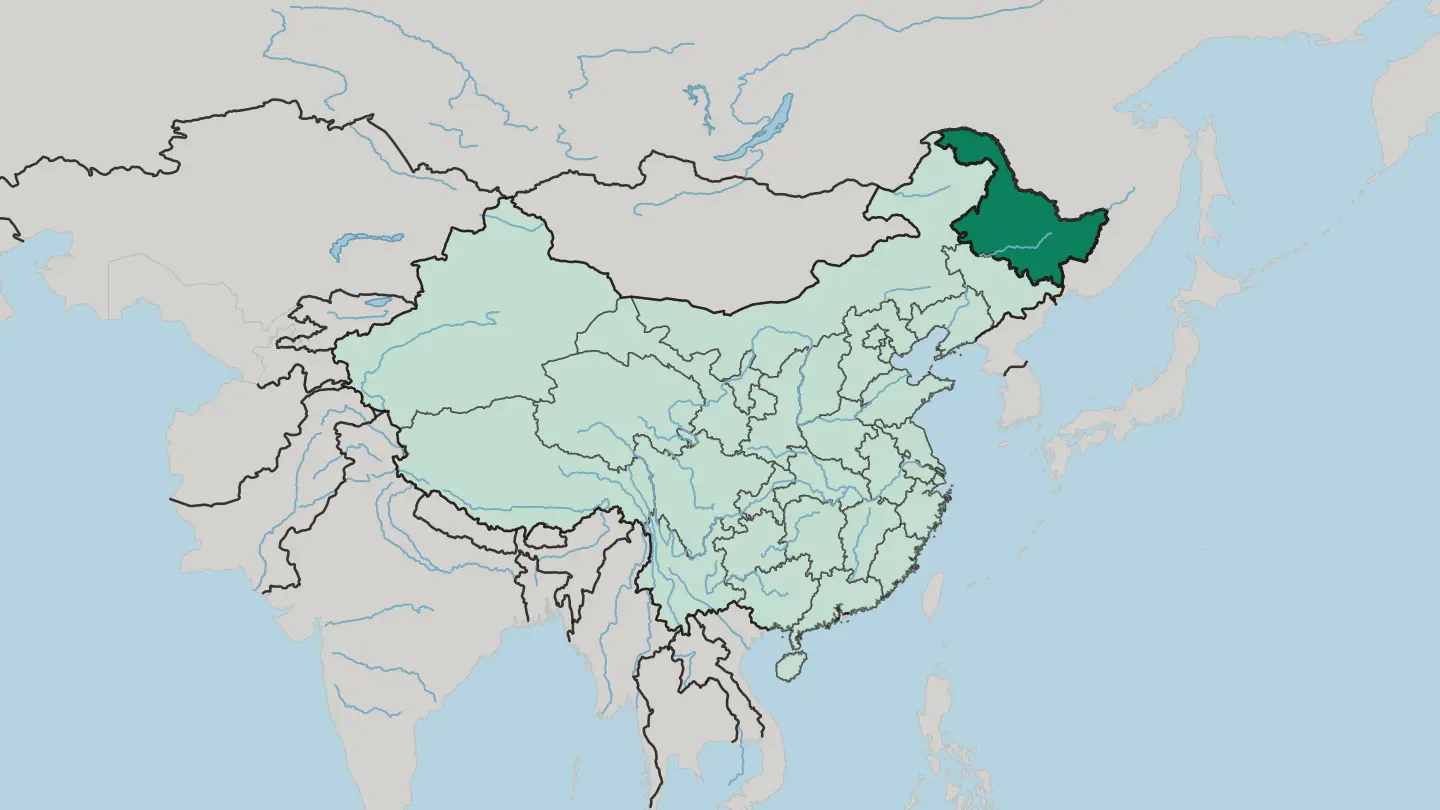 Map of Hēilóngjiāng in China