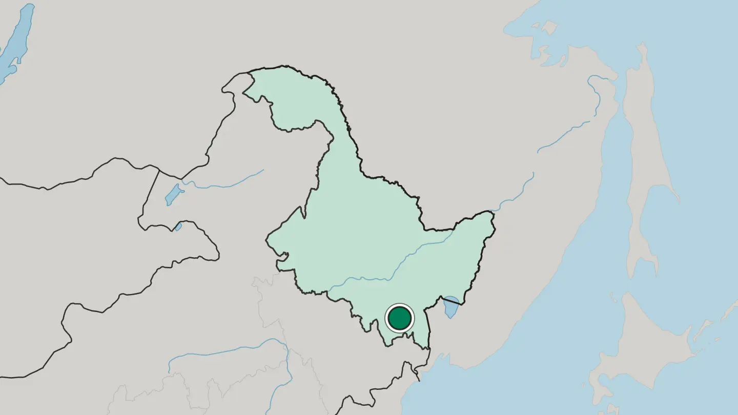 Map of Mudanjiang in China