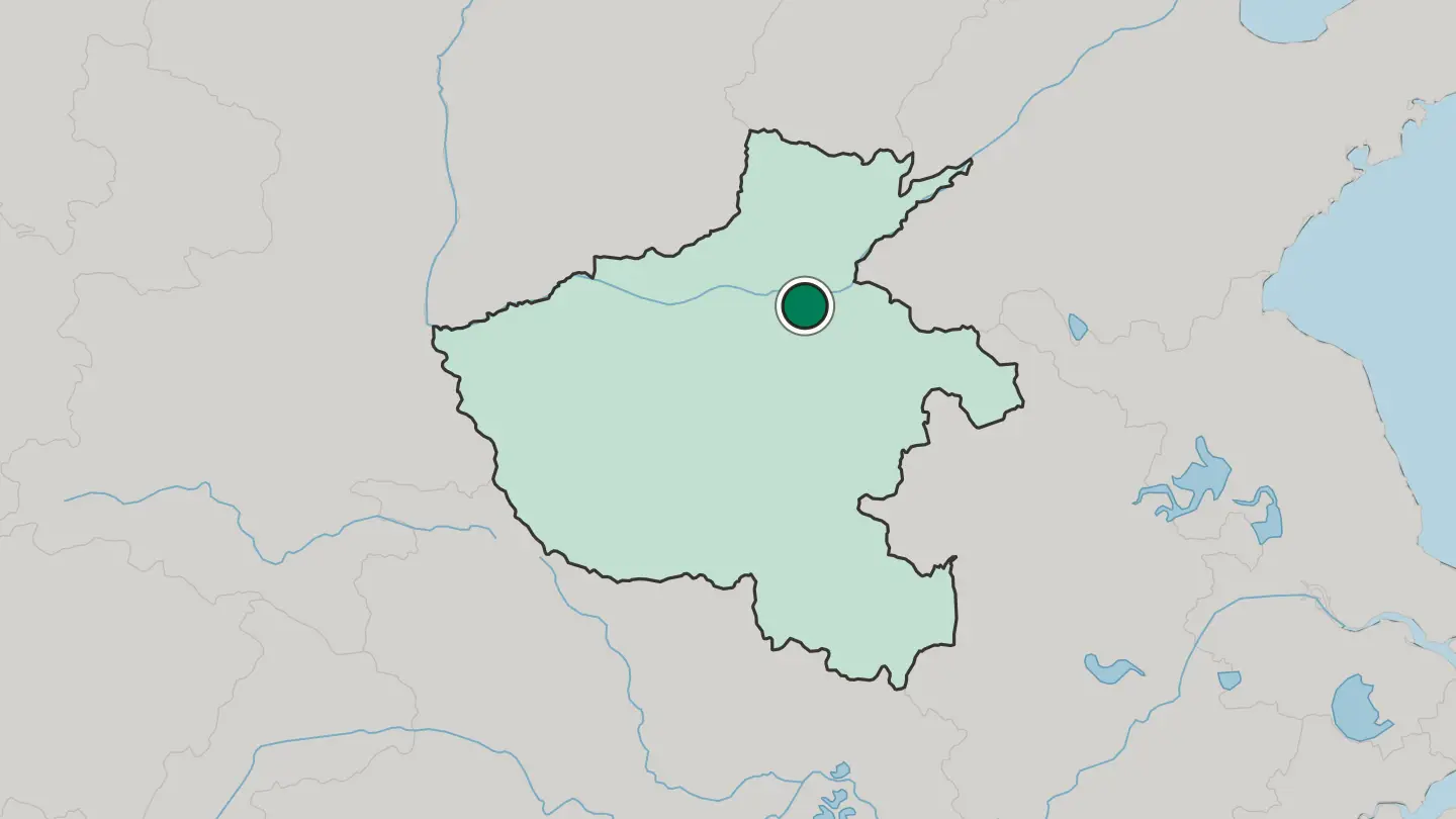 Map of Kaifeng in China