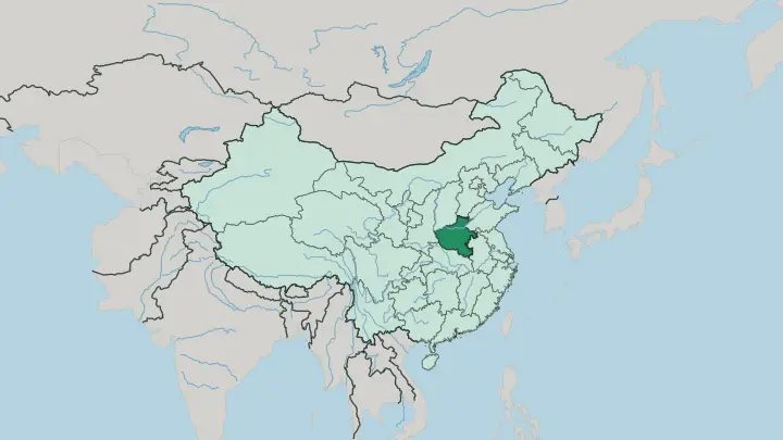 Map of Henan in China