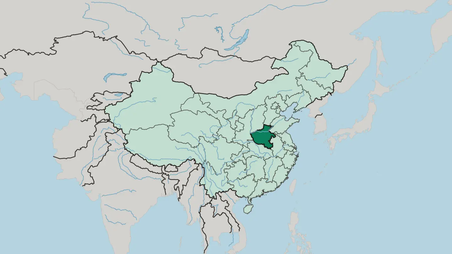 Map of Henan in China