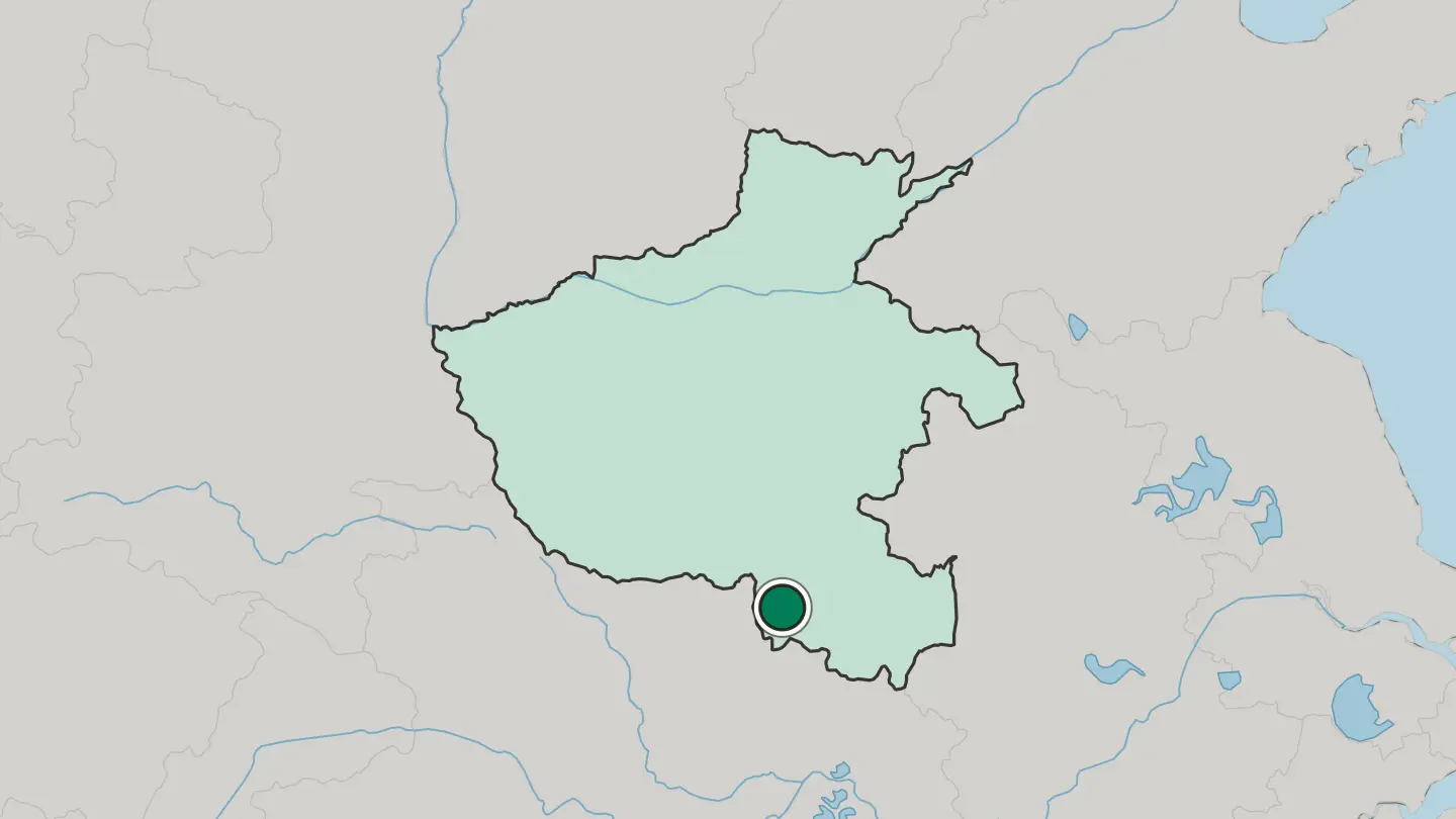 Map of Xinyang in China