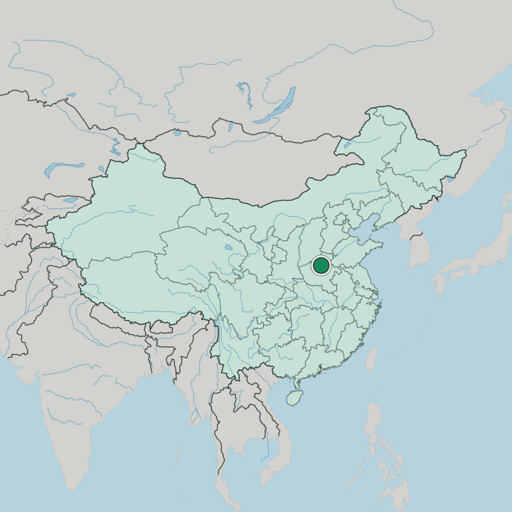 Map showing Zhengzhou — In China
