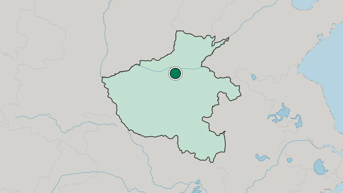 Map of Zhengzhou in China