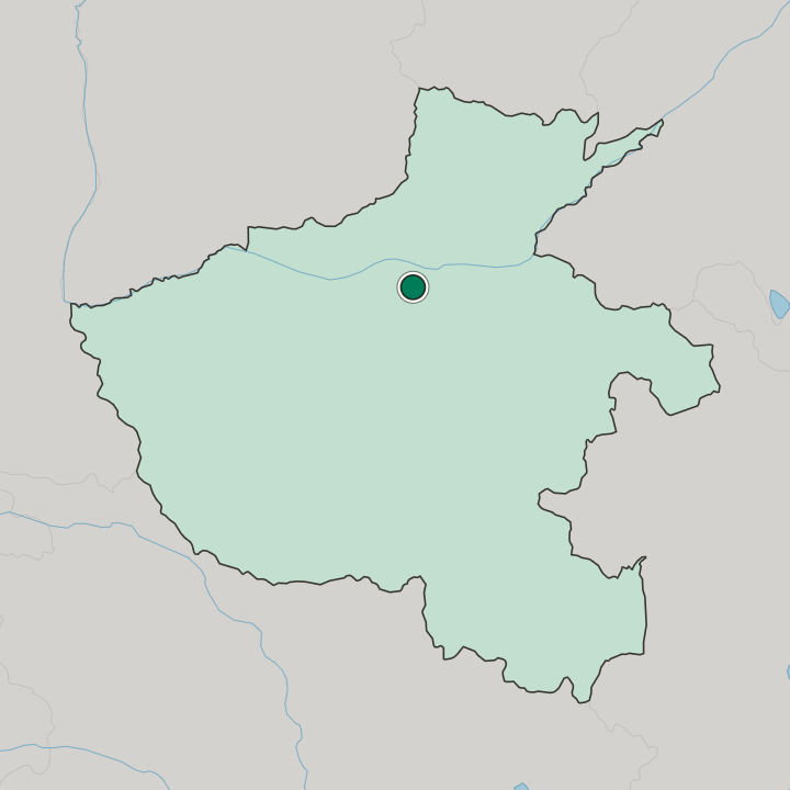 Map showing Zhengzhou — In Henan