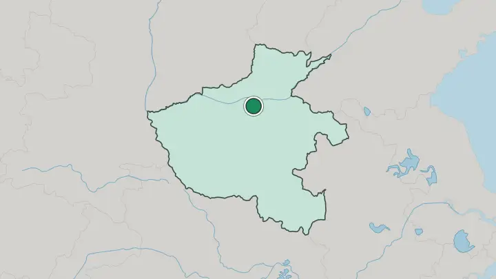 Map of Zhengzhou in China