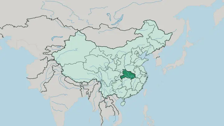 Map of Hubei in China