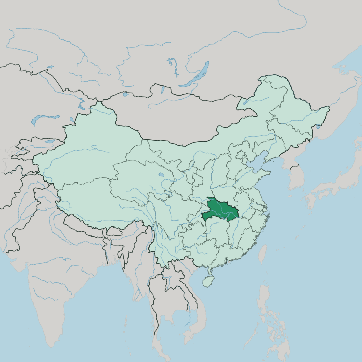 Map showing Hubei — In China