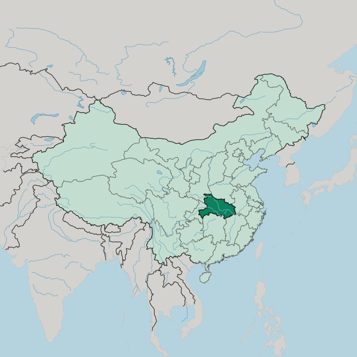Map showing Hubei — In China