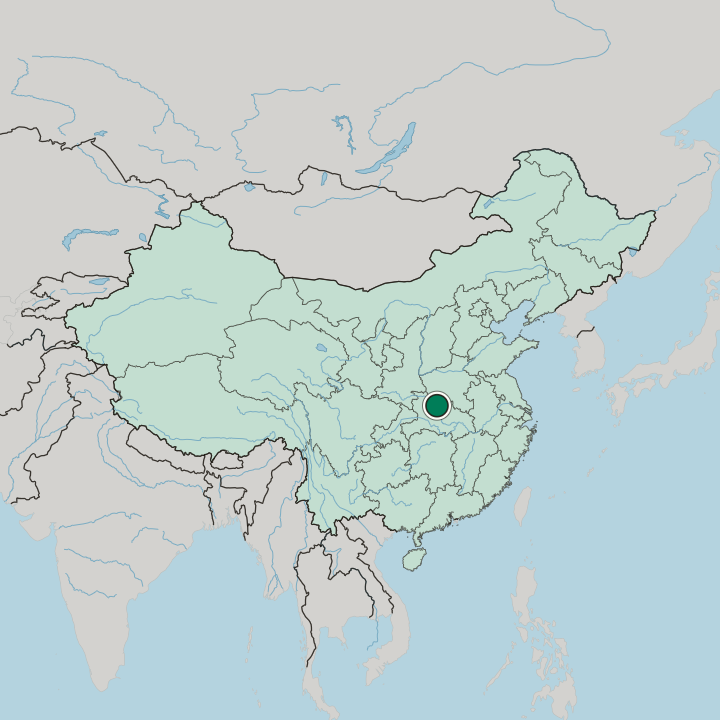 Map showing Xiangyang — In China