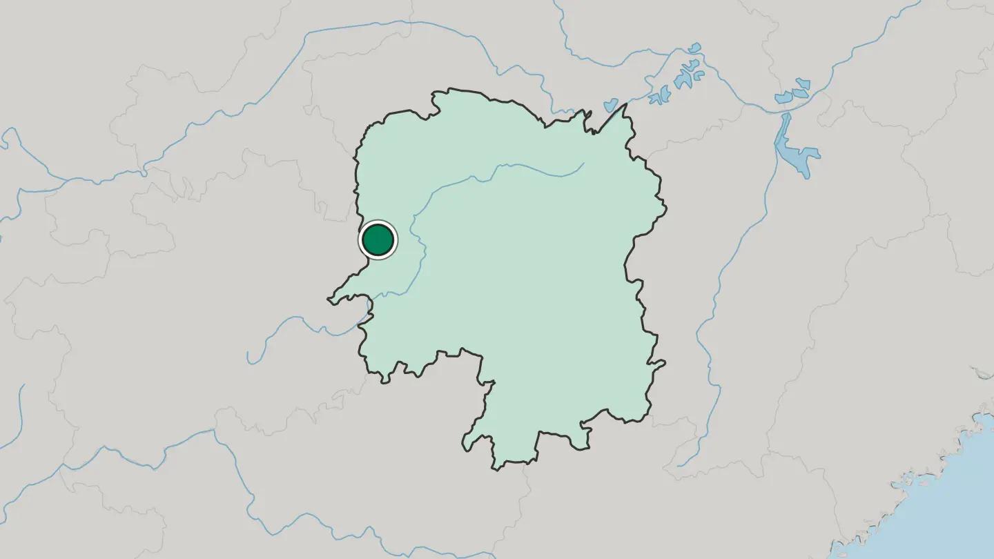 Map of Fenghuang in China