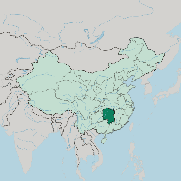 Map showing Hunan — In China