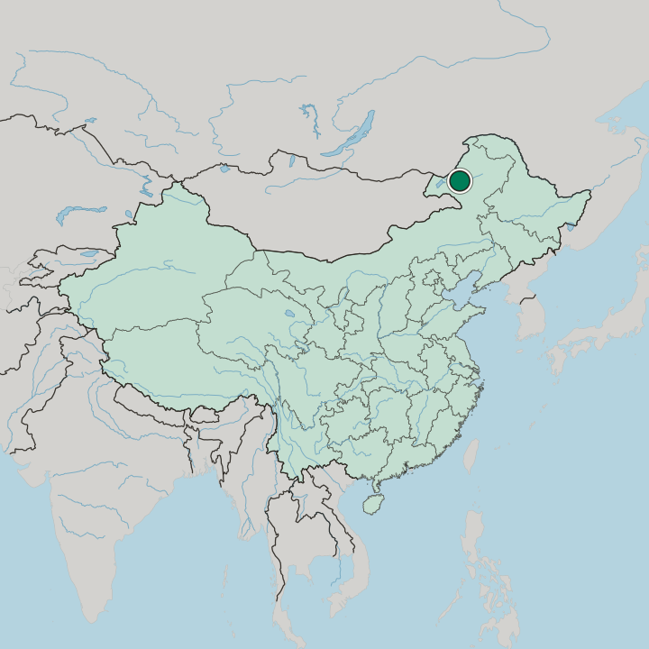 Map showing Hailar — In China