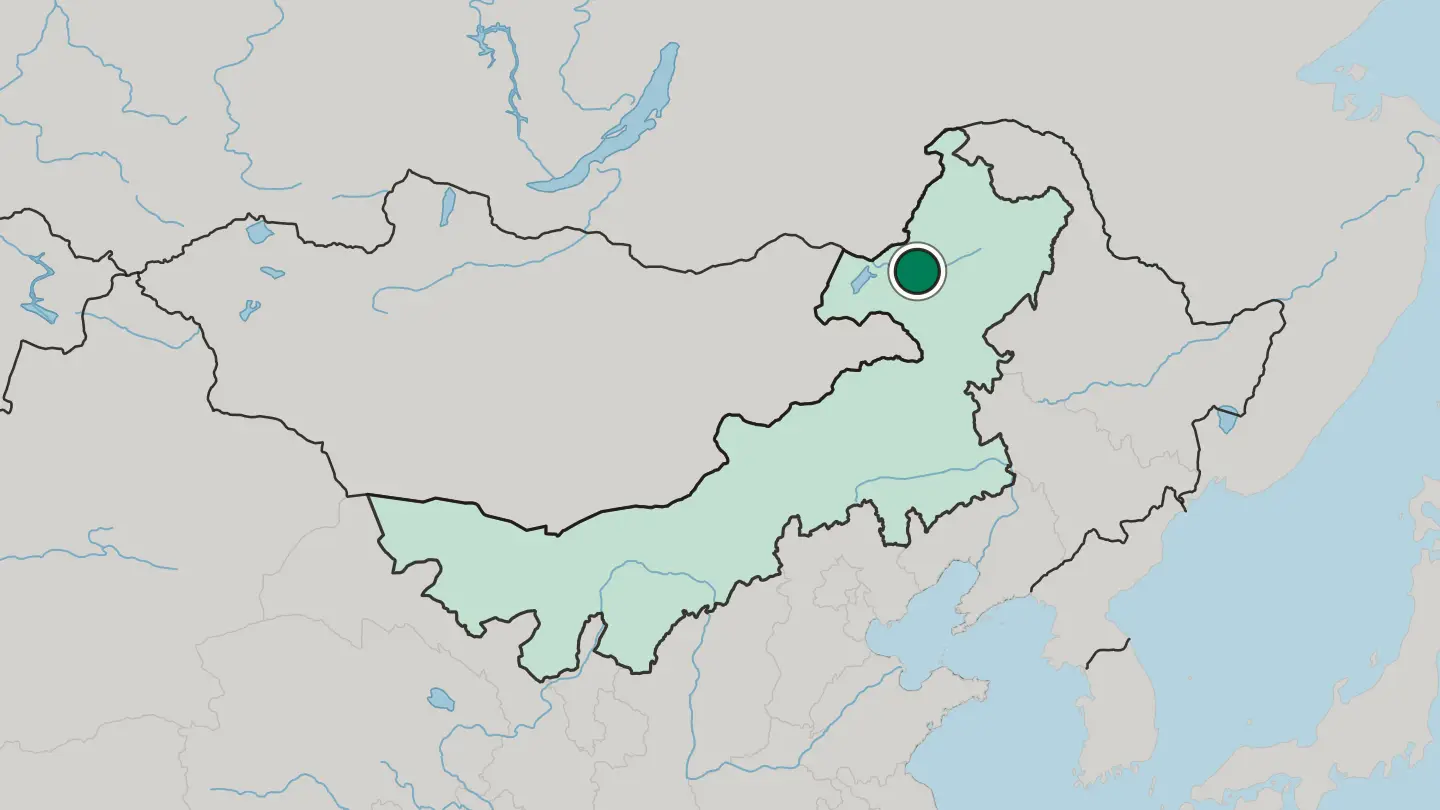 Map of Hailar in China