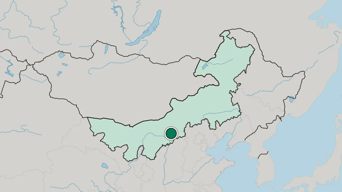 Map of Hohhot in China