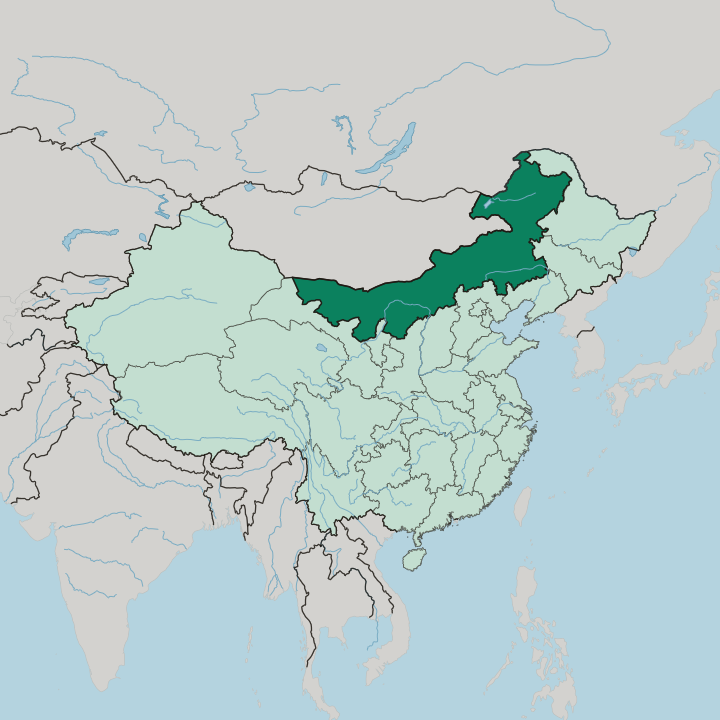 Map showing Inner Mongolia Autonomous Region — In China