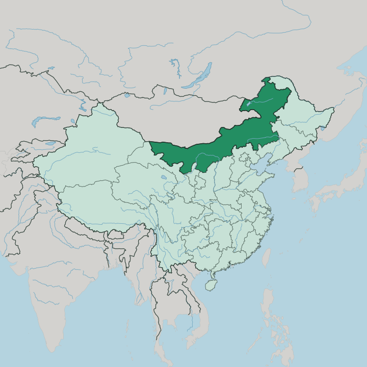 Map showing Inner Mongolia Autonomous Region — In China