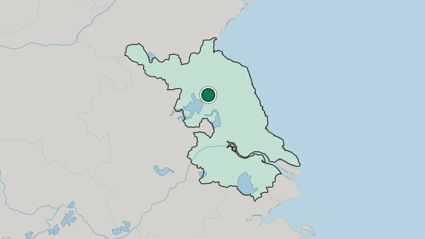 Map of Huai'an in China